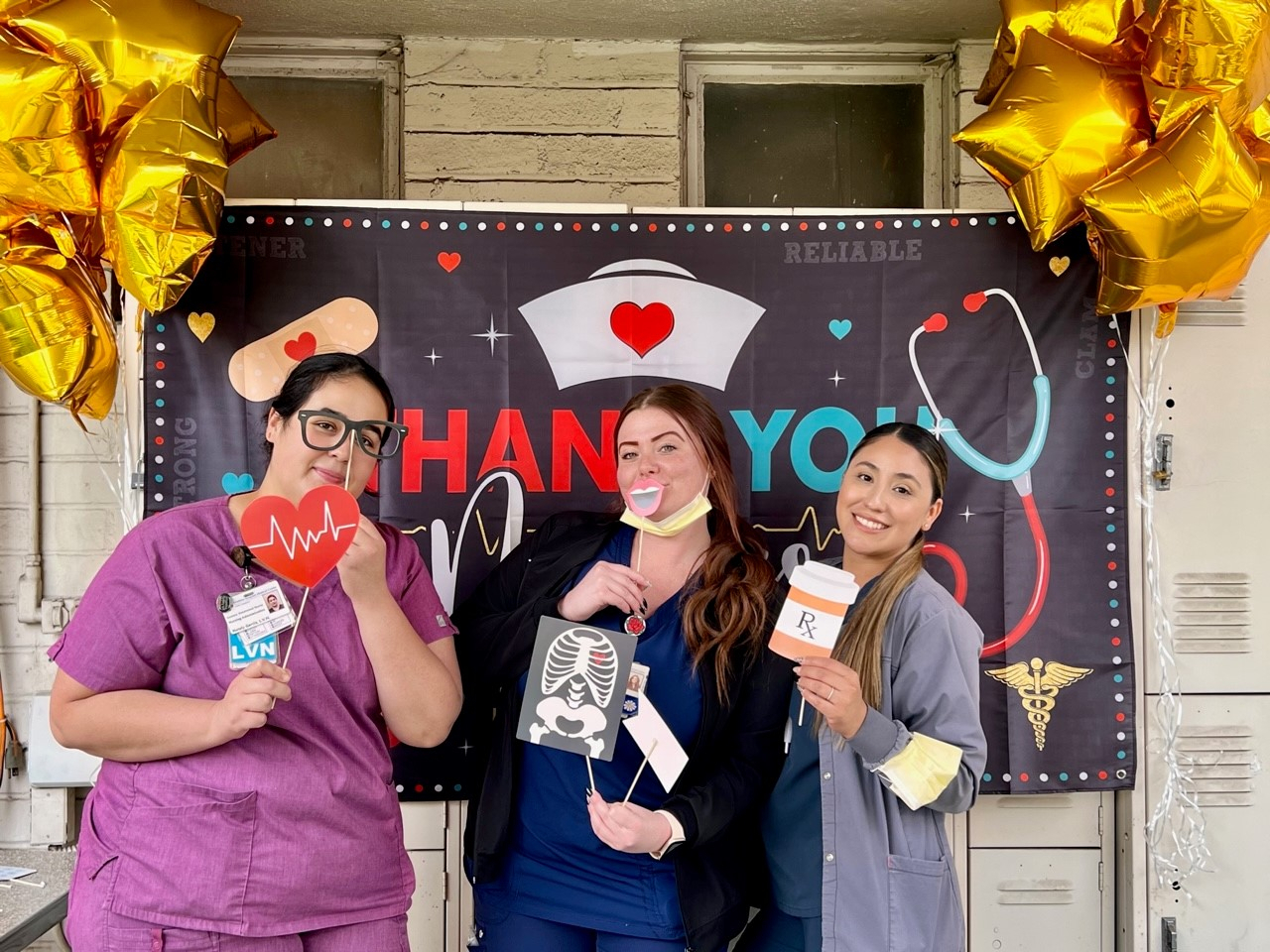 Image of Nurses Celebrating National Nurses and Hospital Week.